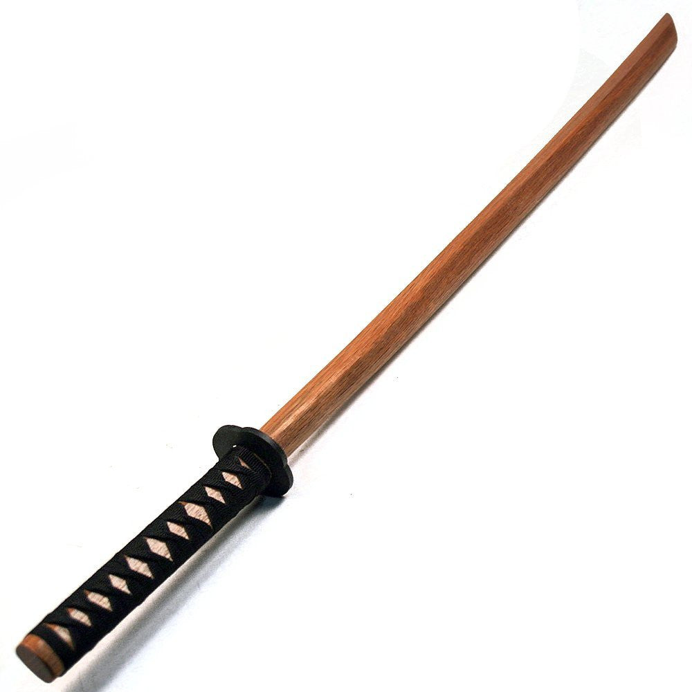 Hardwood Training Wooden Sword -Natural Bokken with Black Cord Wrap