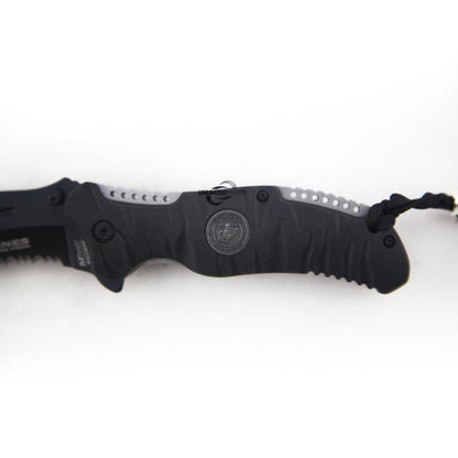 U.S. Marines by MTech USA M-A1020 Series Spring Assist Folding Knife, Half-Serrated Blade, 5-Inch Closed
