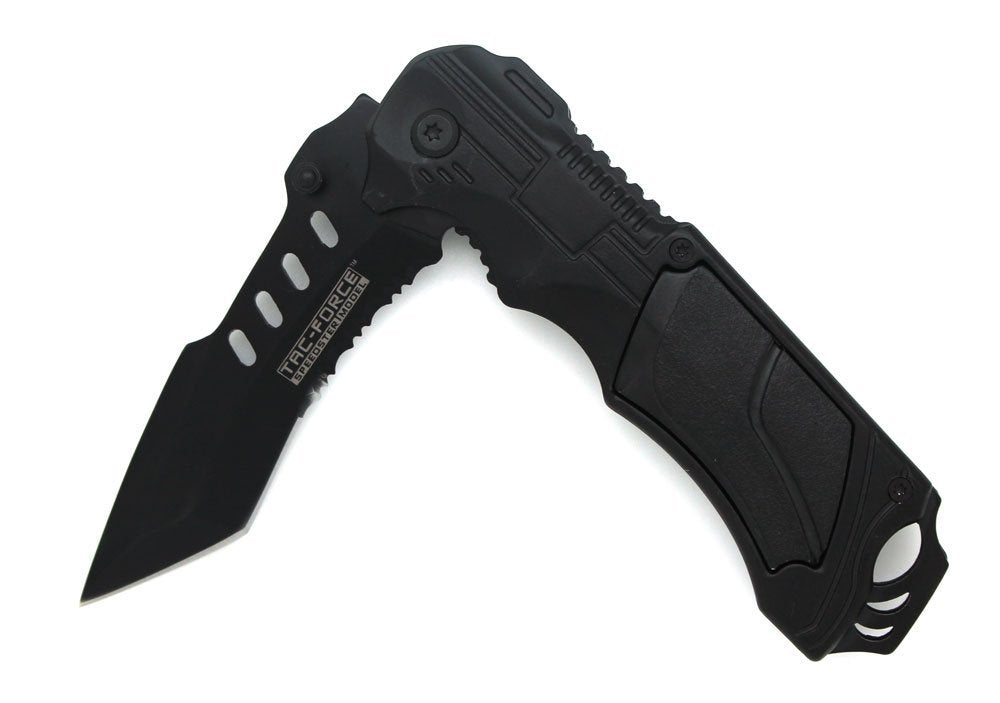 TAC-FORCE Speedster Assisted Opening Modified Tanto Linerlock Knife (Black)