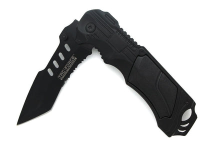 TAC-FORCE Speedster Assisted Opening Modified Tanto Linerlock Knife (Black)