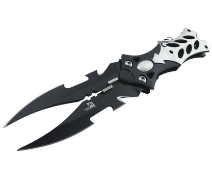 Unlimited Wares Midnight Fantasy Dual Blade Folding Knife 5-Inch Closed