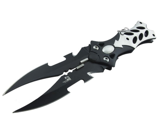 Midnight Fantasy Dual Blade Folding Knife 5-Inch Closed