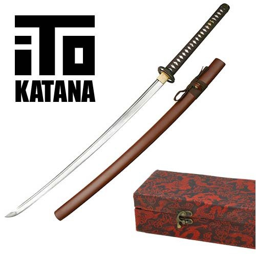 Samurai Sword Boxed Brown Musashi ITO Katana Model 413