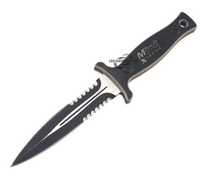MTech USA Xtreme MX-8059 Series Fixed Blade Tactical Knife, Two-Tone Half-Serrated Blade, 9-Inch Overall