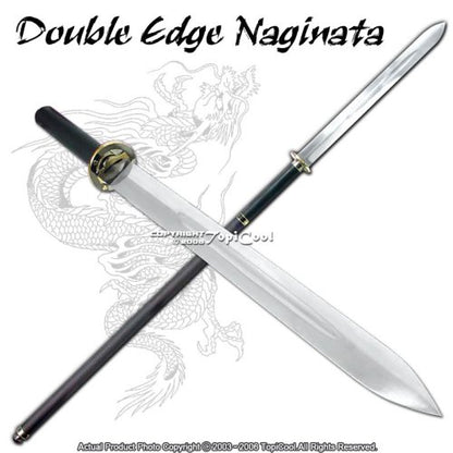 62 Inch Double Edged Naginata Japanese Yari Samurai Sword