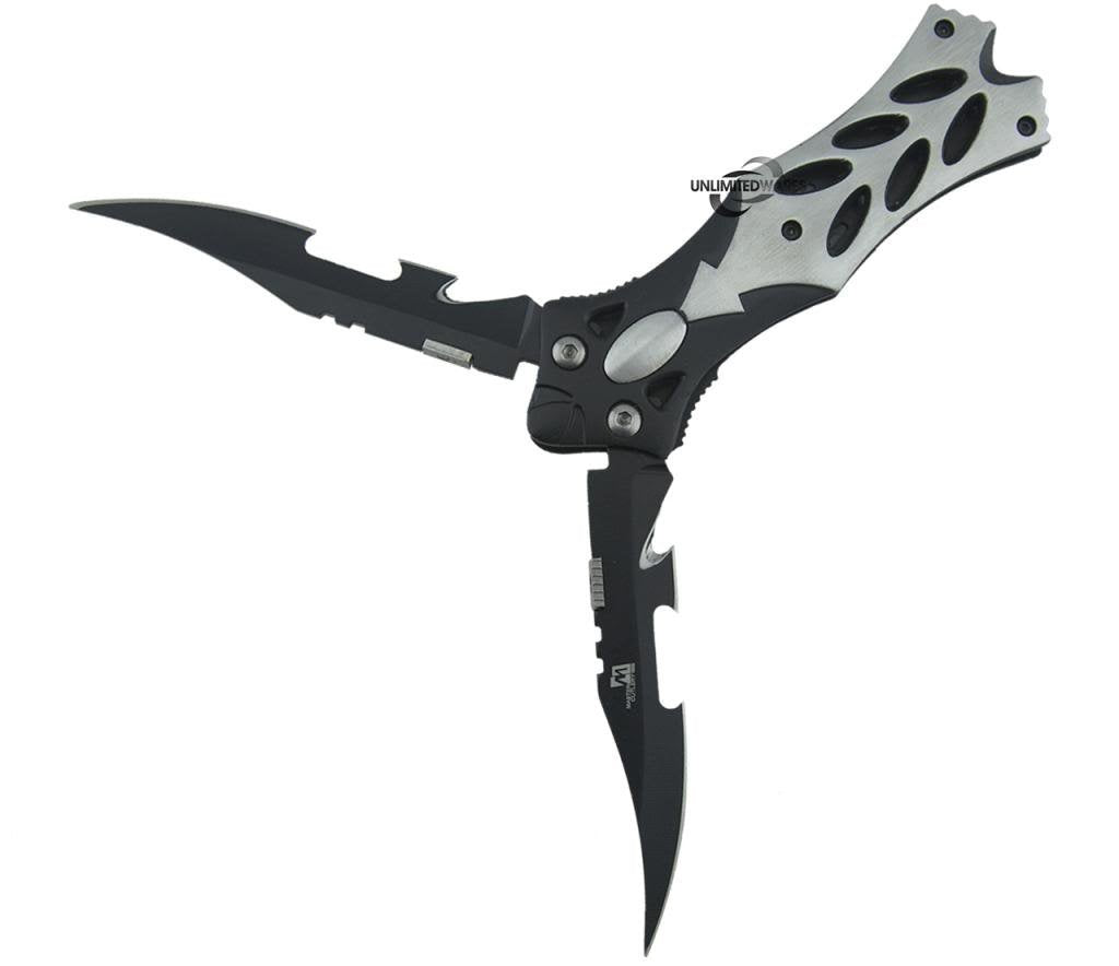 Unlimited Wares Midnight Fantasy Dual Blade Folding Knife 5-Inch Closed