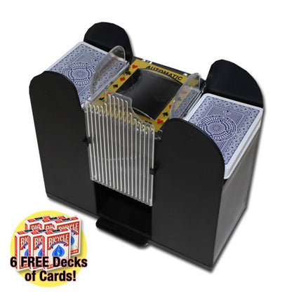 Brybelly Casino 6 Deck Automatic Card Shuffler with 6 Decks of Bicycle Playing Cards