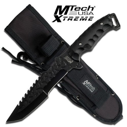 MTech USA MX-8062 Xtreme Fixed Blade Tactical Knife, Black Tanto Blade, Nylon Fiber Handle, 12-Inch Overall