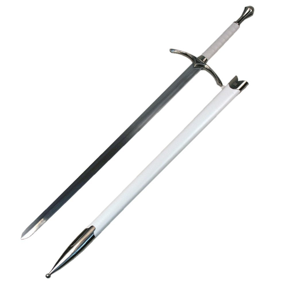 Medieval Knight Arming Sword with Scabbard (Chivalry Ring with White Scabbard)