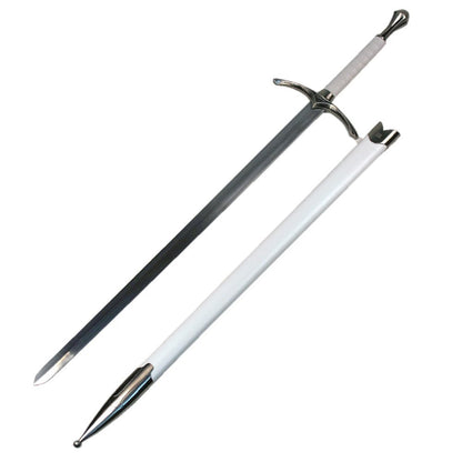 Medieval Knight Arming Sword with Scabbard (Chivalry Ring with White Scabbard)