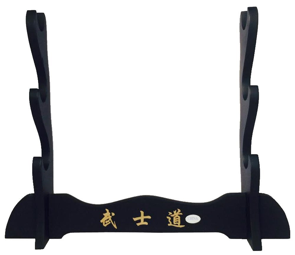 Tabletop Sword Display Rack Deluxe 3Tier Table & Wall Multi Use Sword Display Stand ...