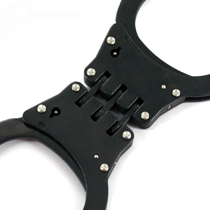 Ace Martial Arts Supply Hinged Heavy Duty Handcuffs and Keys, Black