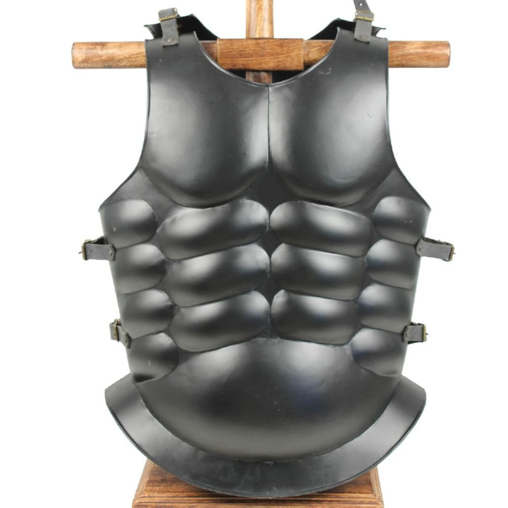 Medieval Roman Greek Muscle Body Armor Cuirass Black
