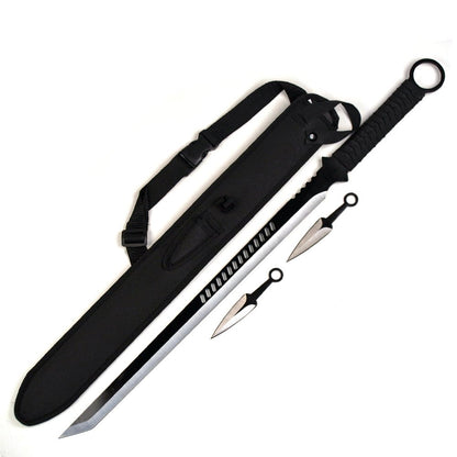 Ninja Sword Machete Throwing Knife Tactical Katana Tanto Blade, 27-Inch
