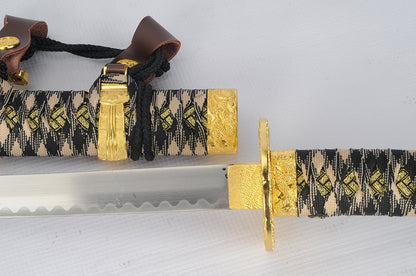 Japanese Samurai Swords Series - 43.5" Stainless Steel Black Jintachi (Ceremonial) Japanese Samurai Sword