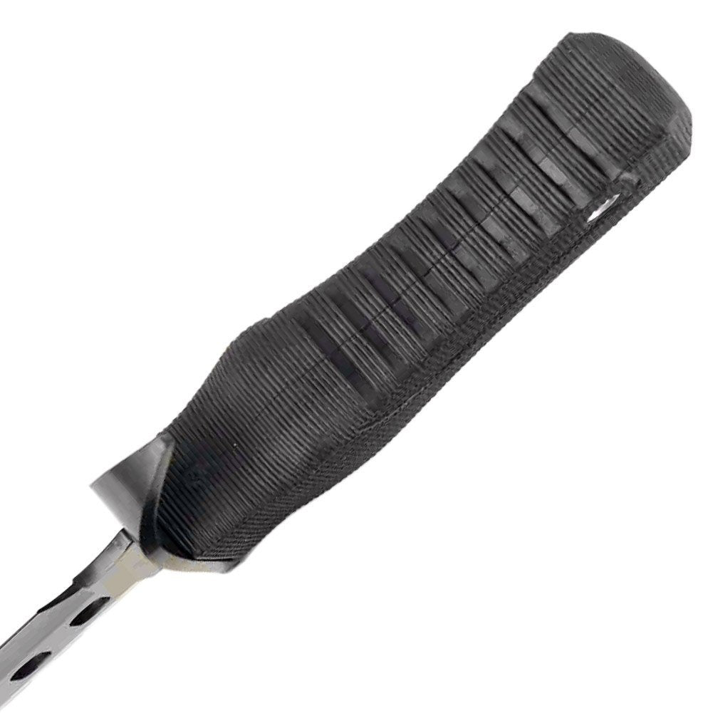 17" Hunting Knife All Black W/ Rubber Handle And Sheath (Black)