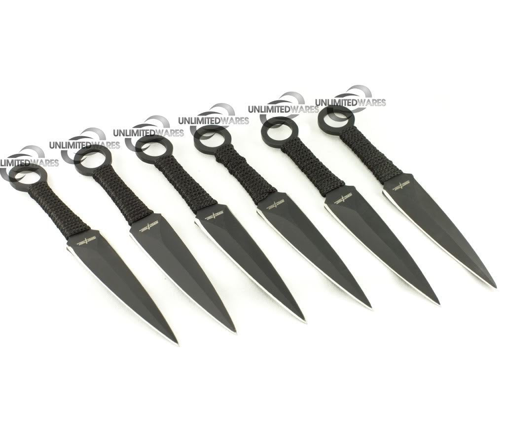6 Piece Kunai Throwing Knife Set 6.5-Inch Overall
