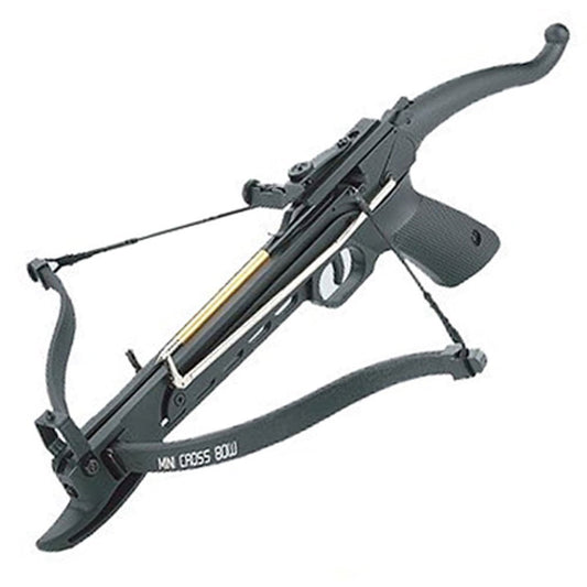 80 Pound Self-cocking Pistol Crossbow with 27 Bolts and Extra String
