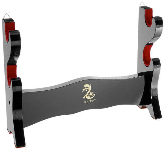 Ten Ryu MA-2SD Two-Tier Sword Stand, Black Lacquer Finish