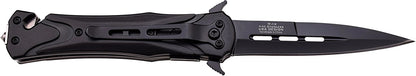 TAC Force TF-719BK Assisted Opening Folding Tactical Knife 4.5-Inch Closed, Black Blade, Black Handle