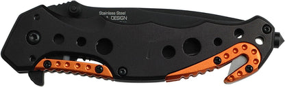 TAC Force TF-723 Series Assisted Opening Tactical Folding Knife, Black Half-Serrated Blade, 4-1/2-Inch Closed