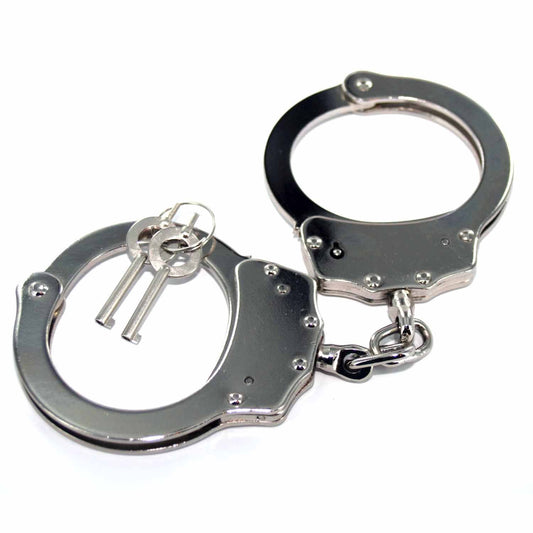 Professional Handcuffs Silver Steel Police Duty Double Lock w/Keys NEW