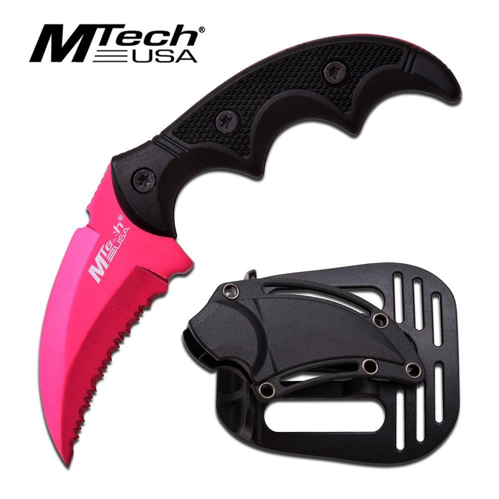 MTech USA Fixed Blade Tactical Knife G10 Texture Handle with Holster 2 Inch Blade