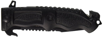 TAC Force TF-711 Series Assisted Opening Folding Knife, Half-Serrated Blade, Black Handle, 5-Inch Closed