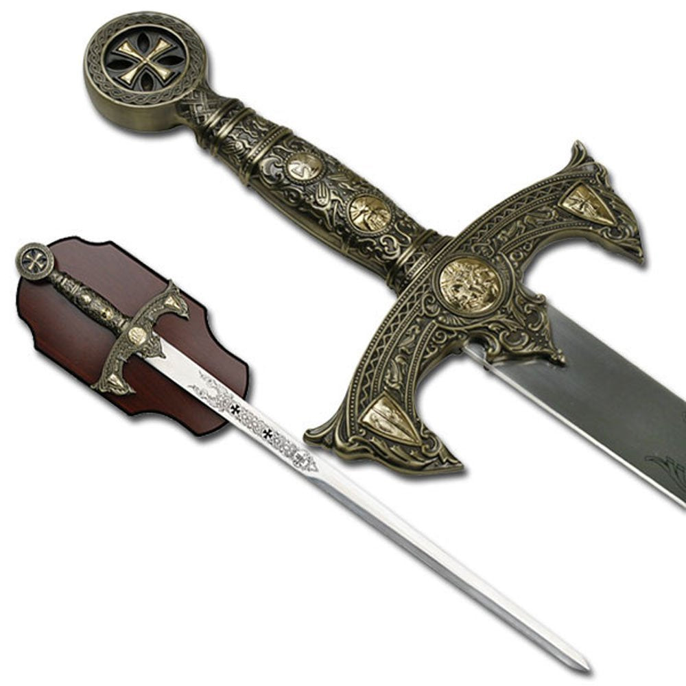 Knights Templar Long Sword and Wall Plaque