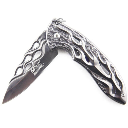 Unlimited Wares Chrome Stainless Steel Assisted Opening Folding Knife 4.75-Inch Closed
