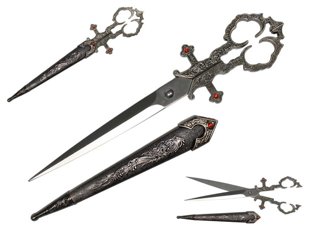 Medieval Renaissance Scissors Bodice Dagger Dirk Knife