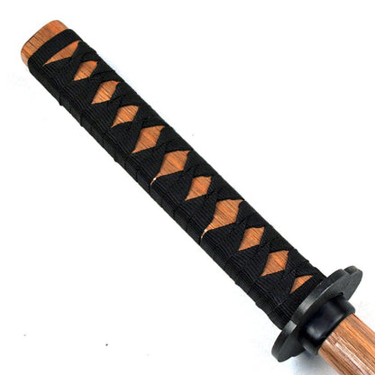 Hardwood Training Wooden Sword -Natural Bokken with Black Cord Wrap