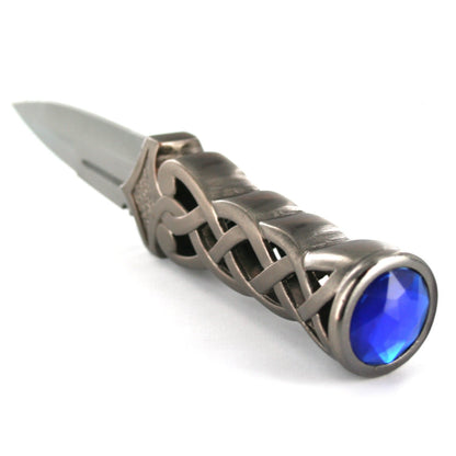 Ace Martial Arts Supply New Scottish Celtic Gaelic Twist Knot Blue Ruby Gemstone Wicca Dirk Dagger Knife, 9-Inch