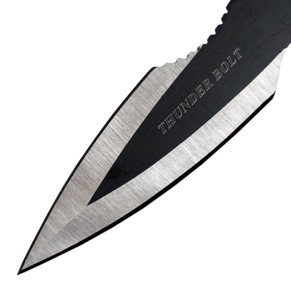 Ace Martial Arts Supply Ninja Stealth Black Throwing Knives with Nylon Case (Set of 3) (Thunder Bolt)