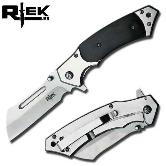 4.75" Rtek Spring Assisted Cleaver Pocket Folding Knife Razor Blade Pearl 5 colors