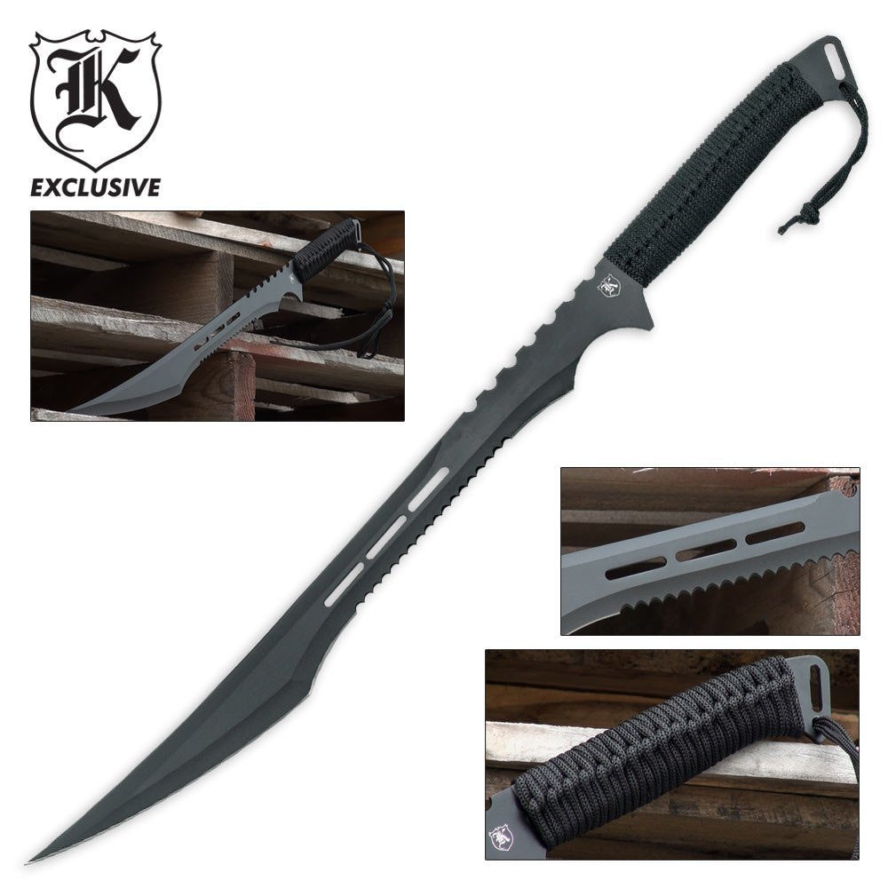 27" Full Tang Black Blade Fantasy Ninja Sword w/ Sheath