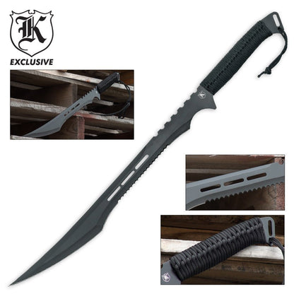 27" Full Tang Black Blade Fantasy Ninja Sword w/ Sheath