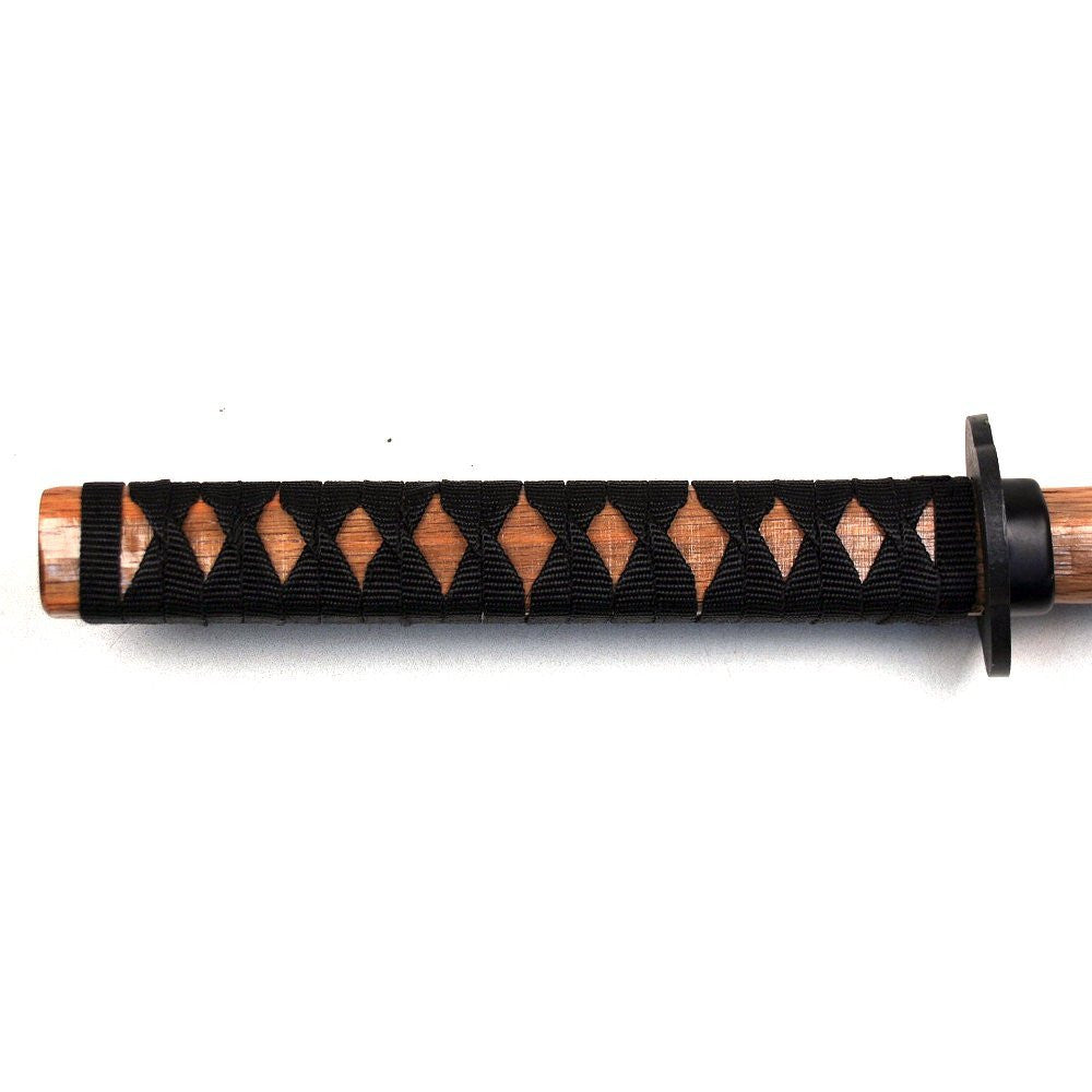 Hardwood Training Wooden Sword -Natural Bokken with Black Cord Wrap