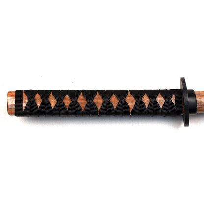Hardwood Training Wooden Sword -Natural Bokken with Black Cord Wrap