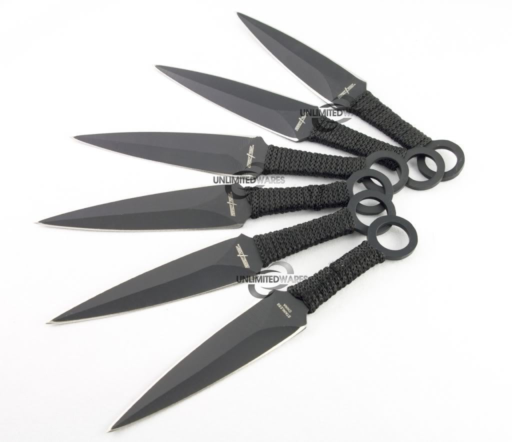 6 Piece Kunai Throwing Knife Set 6.5-Inch Overall