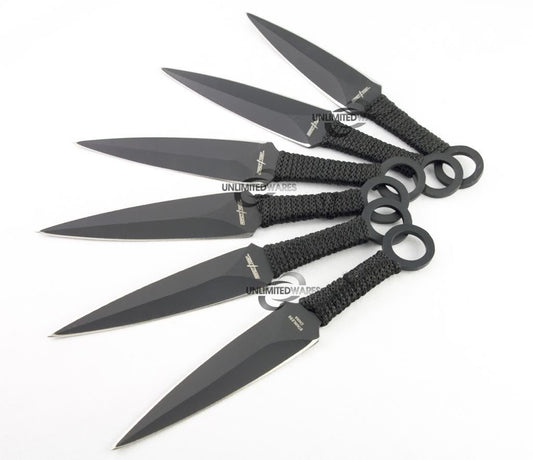 6 Piece Kunai Throwing Knife Set 6.5-Inch Overall
