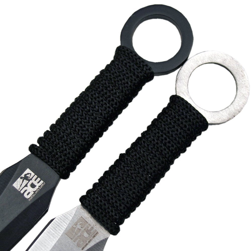 Ace Martial Arts Supply Ninja Stealth Black Throwing Knives with Nylon Case (Kunai 12 Pieces Set)