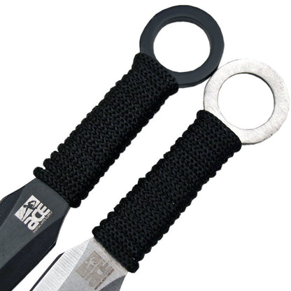 Ace Martial Arts Supply Ninja Stealth Black Throwing Knives with Nylon Case (Kunai 12 Pieces Set)