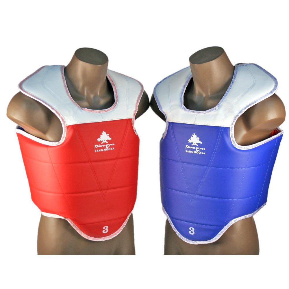 Pine Tree Complete Vinyl Martial Arts Sparring Gear Set with Bag, Shin, & Groin, Small Red Headgear, Large Other Gears Female