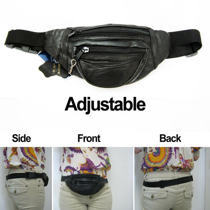 Leather waist pack bag pouch