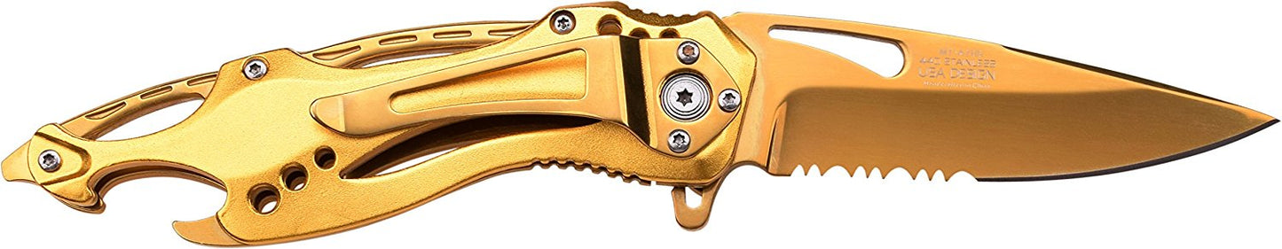 MTech USA Ballistic MT-A705 Series Spring Assist Folding Knife, 4.5-Inch Closed