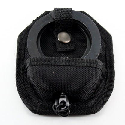 Professional Grade Police Edition Heavy Duty Security Handcuffs Silver Chrome Steel Double Lock with case (BLACK)