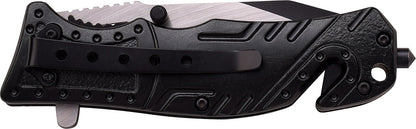 TAC Force TF-835 Series Spring Assist Folding Knife, Two-Tone Half-Serrated Blade, 4.5-Inch Closed