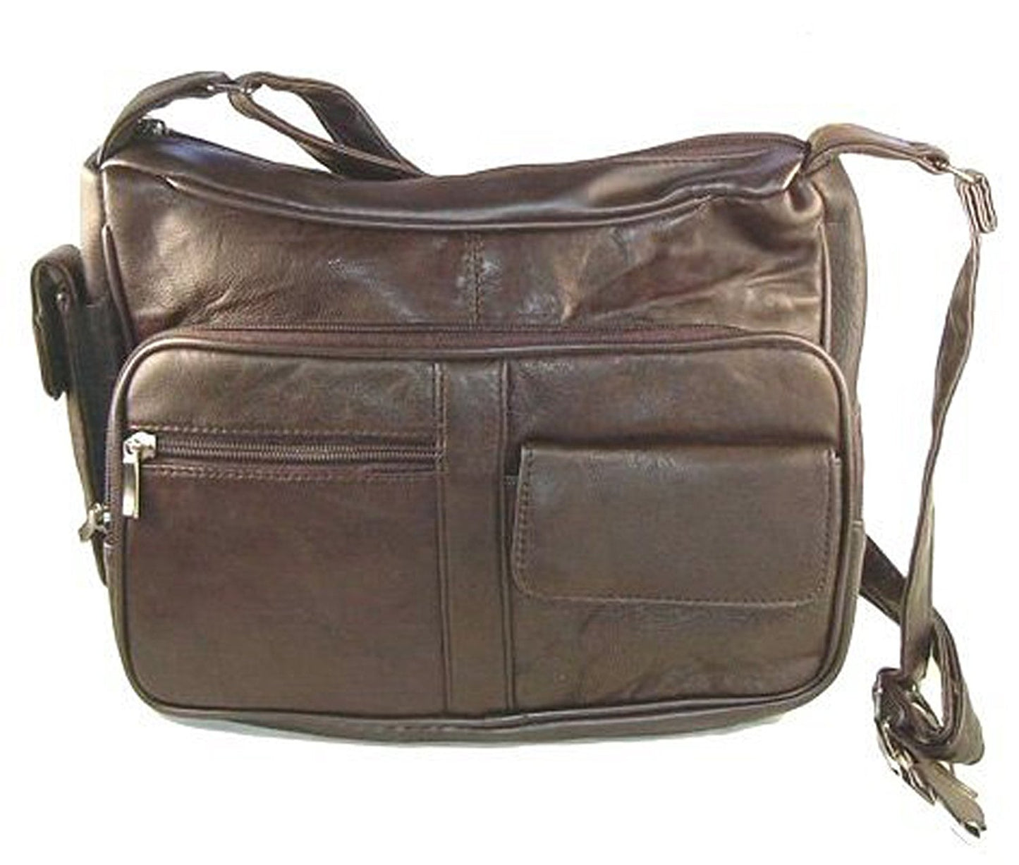Roma Leathers Brown Leather Crossbody Shoulder Bag