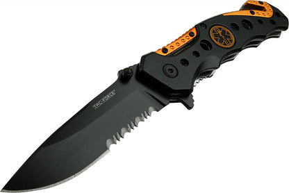 TAC Force TF-723 Series Assisted Opening Tactical Folding Knife, Black Half-Serrated Blade, 4-1/2-Inch Closed